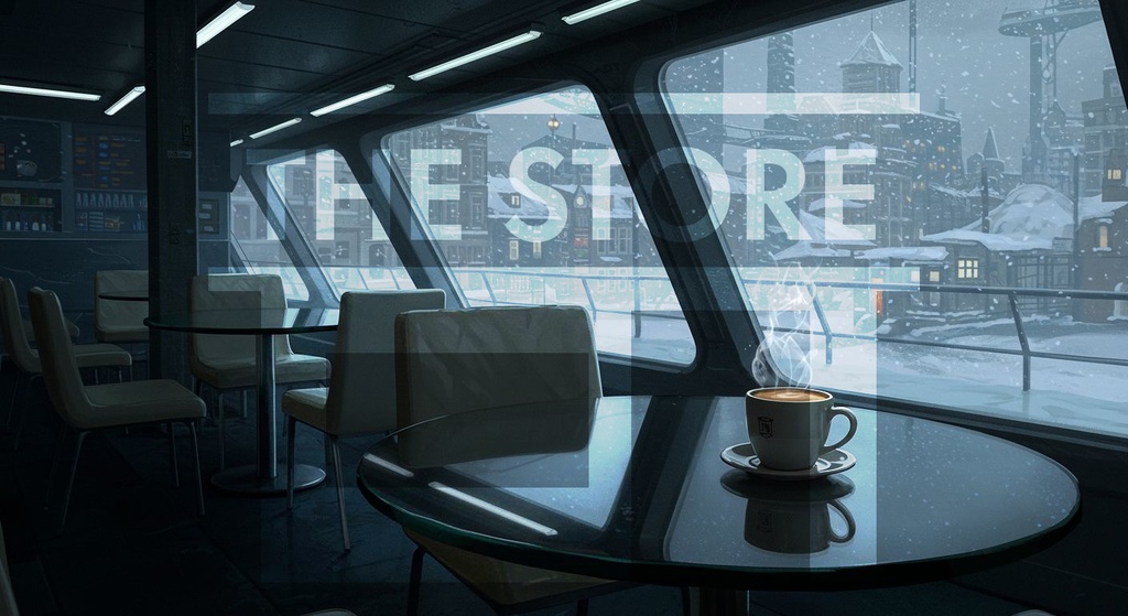 【イラスト素材】いろいろな画風のカフェ