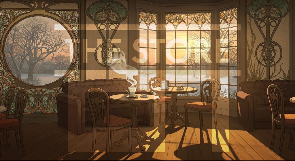 【イラスト素材】いろいろな画風のカフェ