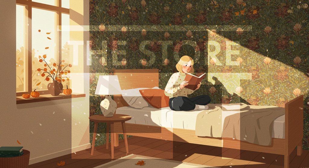 【イラスト素材】秋と読書