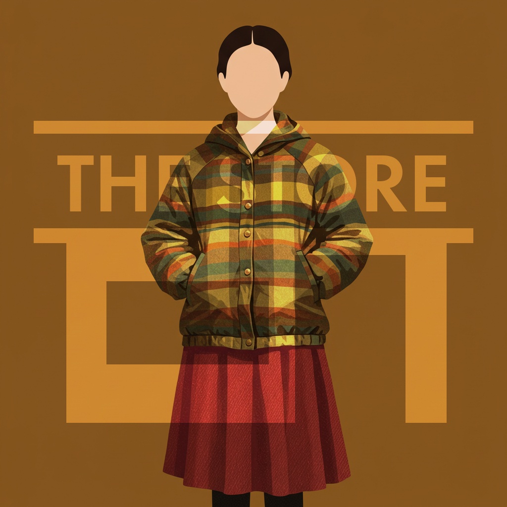 【イラスト素材】秋のコーディネートの女性