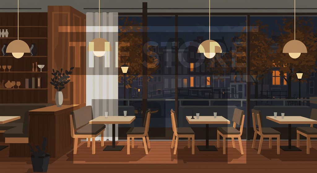 【イラスト素材】秋のレストラン