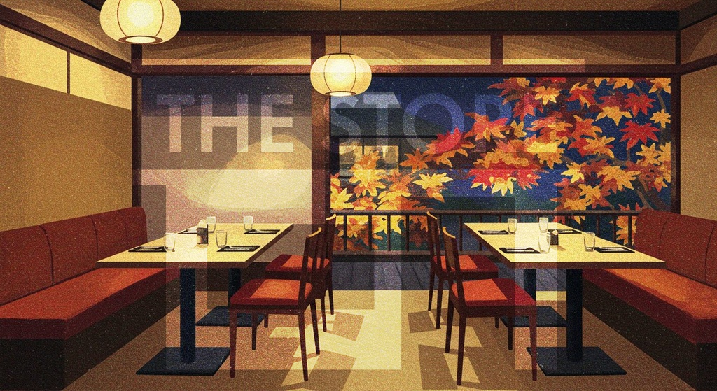 【イラスト素材】秋のレストラン