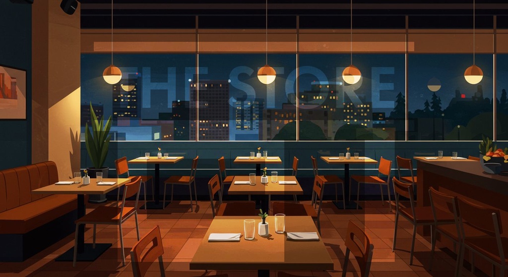 【イラスト素材】秋のレストラン