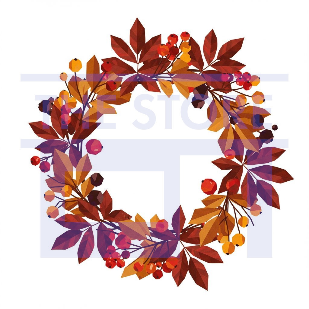 【イラスト素材】色々な画風の秋のリース