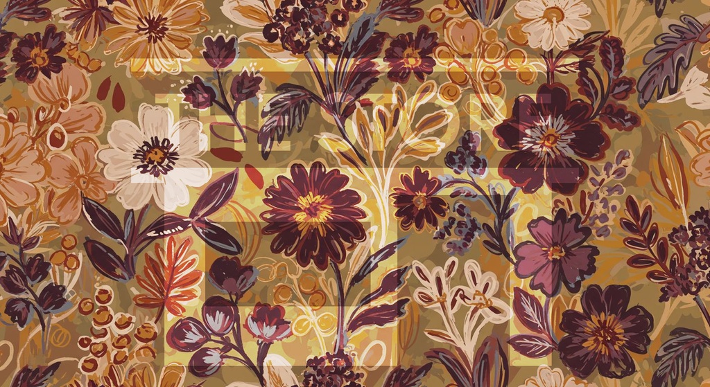 【イラスト素材】色々な画風の花模様