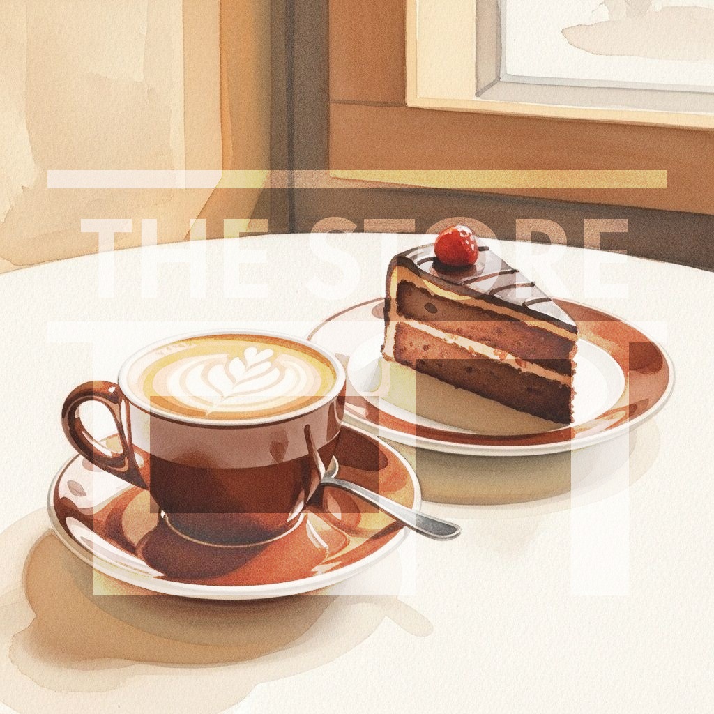 【イラスト素材】いろいろな画風のコーヒーとケーキのイラスト