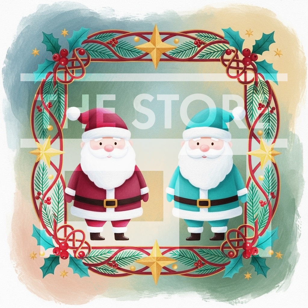【イラスト素材】双子のサンタ1