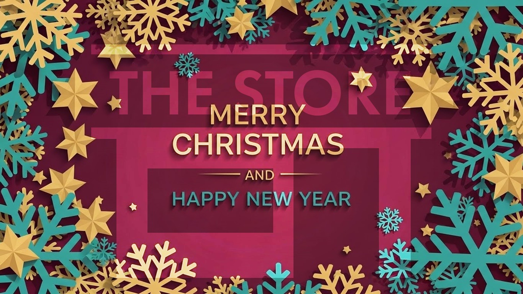 メリークリスマスと新年のイラスト素材