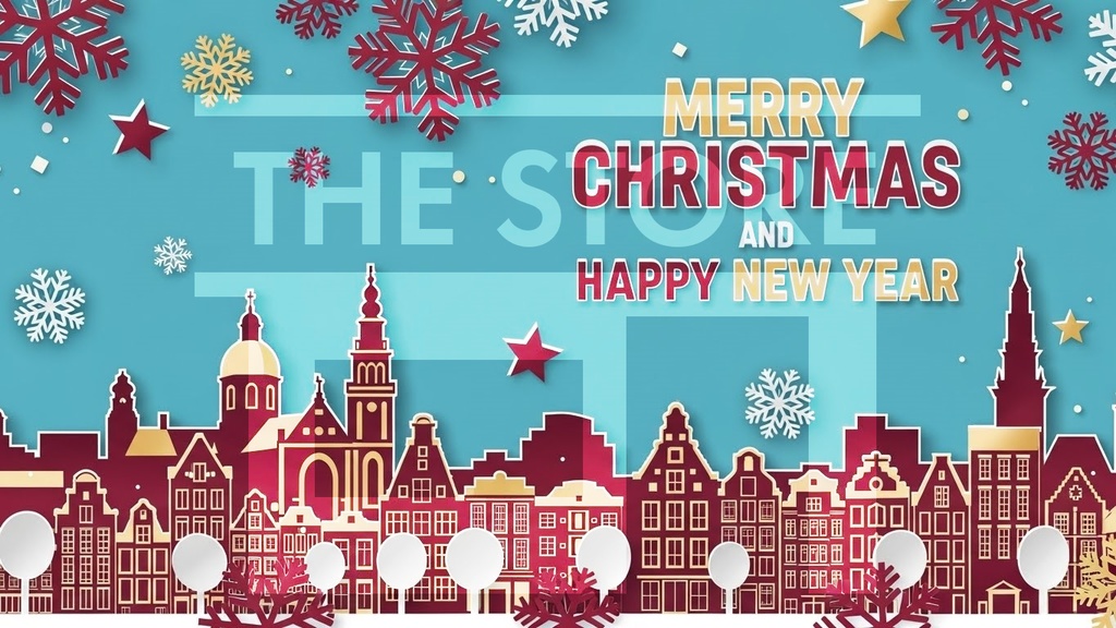 メリークリスマスと新年のイラスト素材