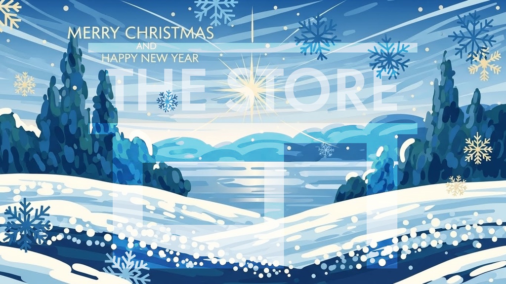 メリークリスマスと新年のイラスト素材