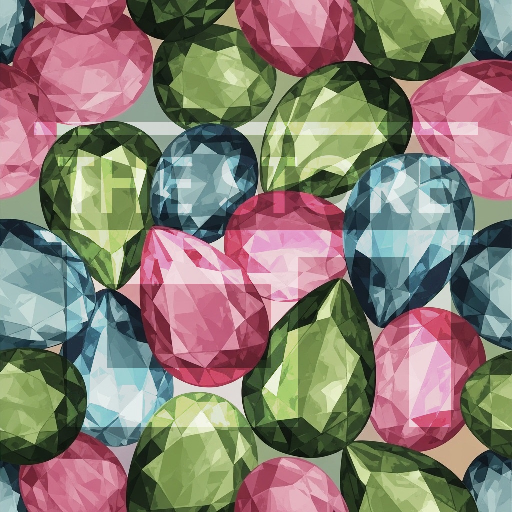 【イラスト素材】宝石のデザインペーパー