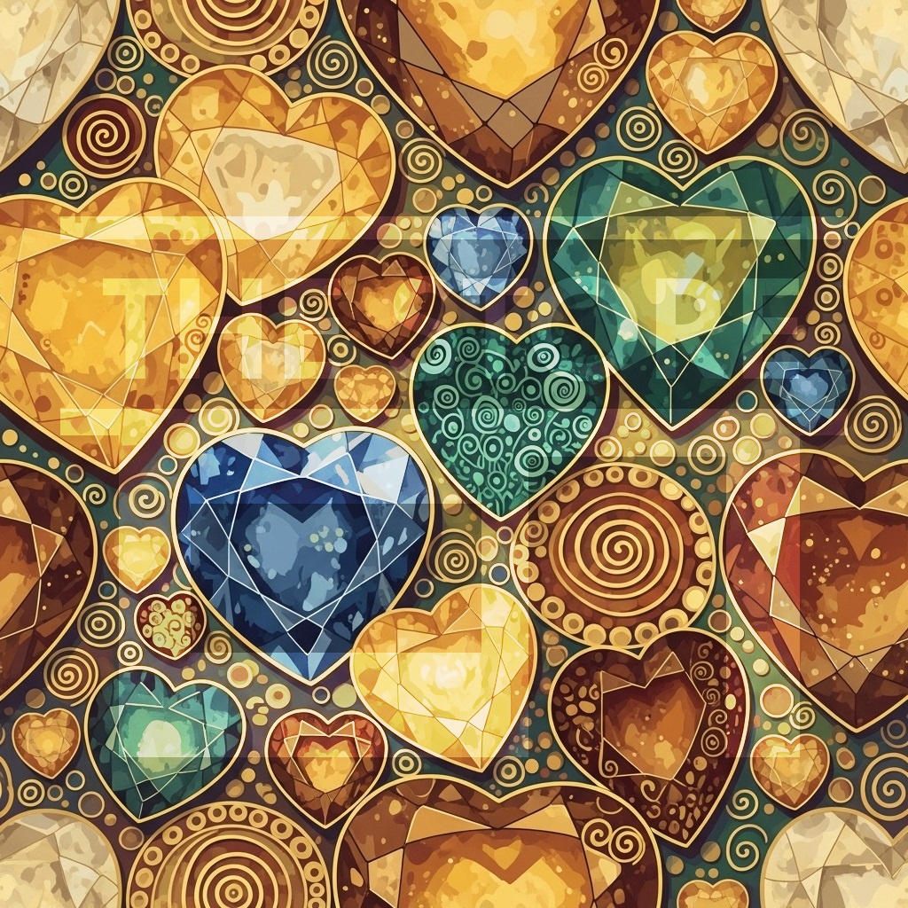 【イラスト素材】宝石のデザインペーパー