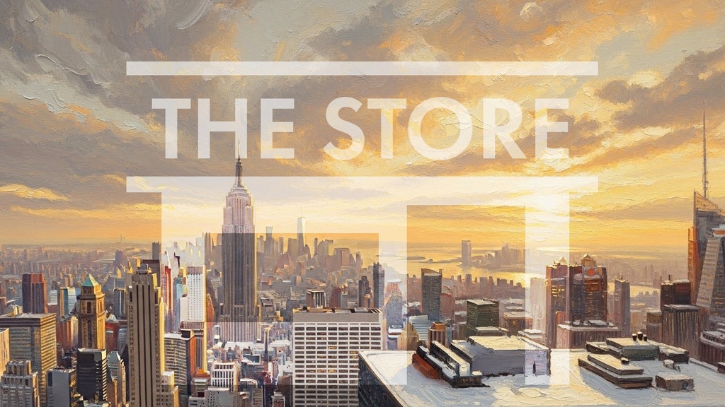 【イラスト素材】冬の街の背景