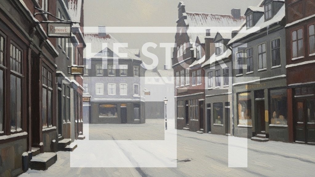 【イラスト素材】冬の街の背景