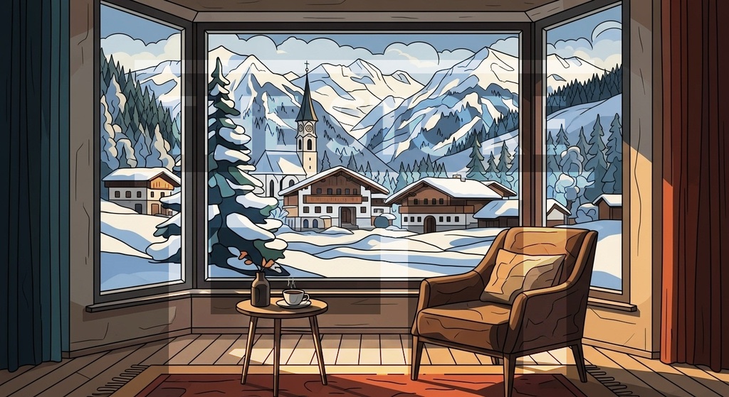 【イラスト素材】冬の景色