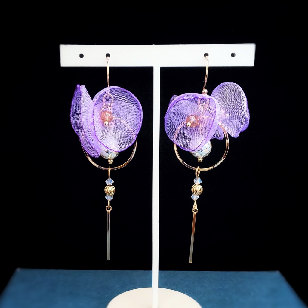 [No.117] タンザナイトのネックレスピアス ハンドメイド