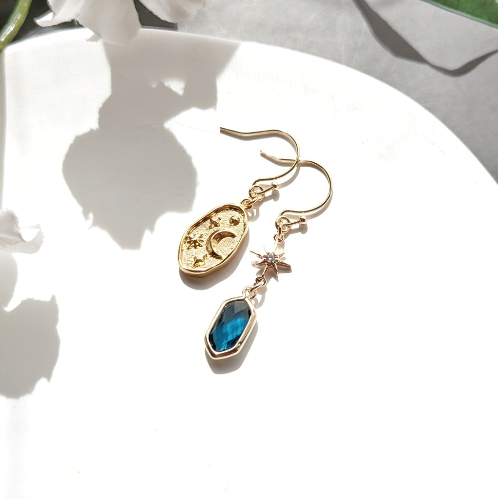 オリジナル 夜の空のイヤーアクセサリー