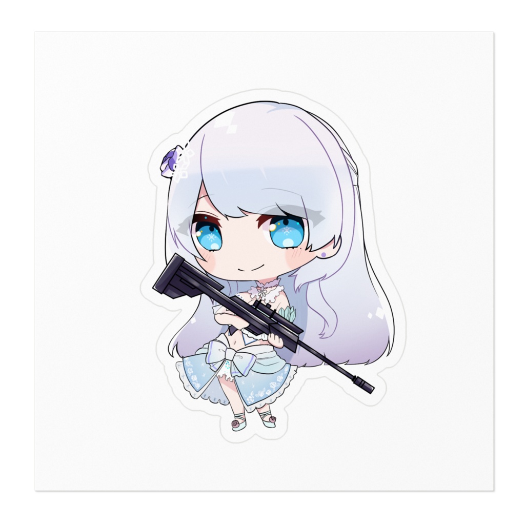 凮花せつなデフォルメ銃ありVer.ステッカー100*100
