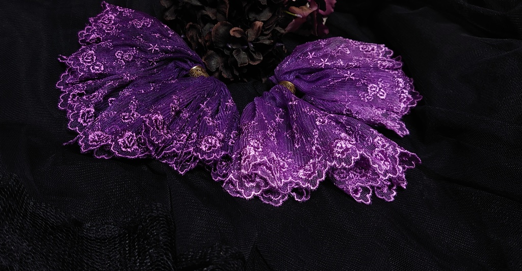 双子姫の手染めレースリボン