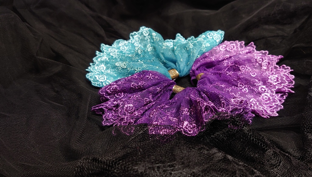 双子姫の手染めレースリボン