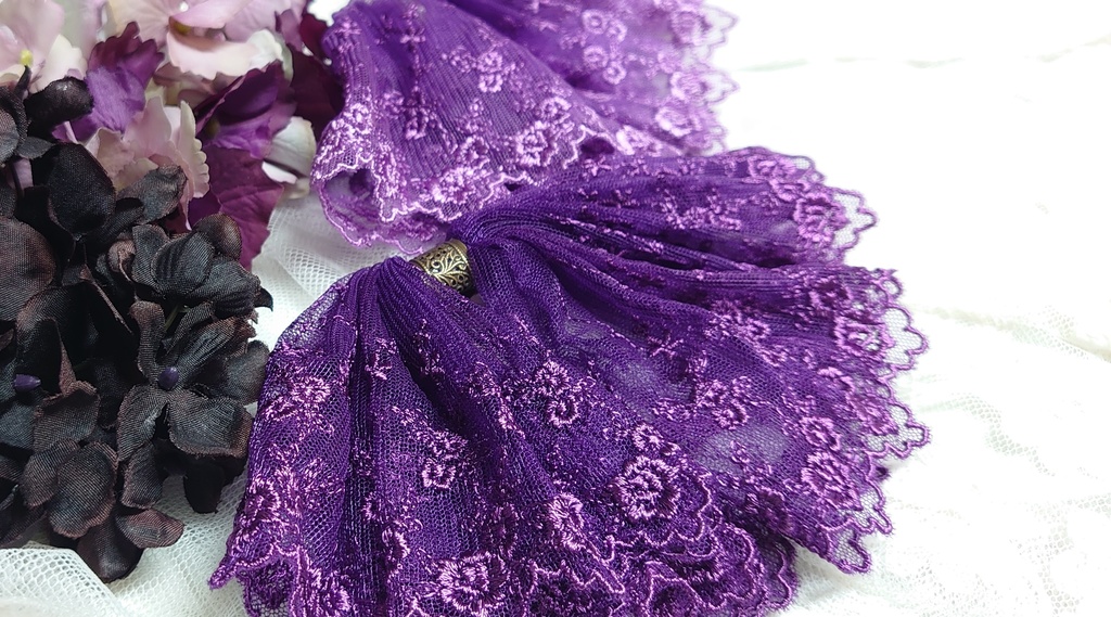 双子姫の手染めレースリボン