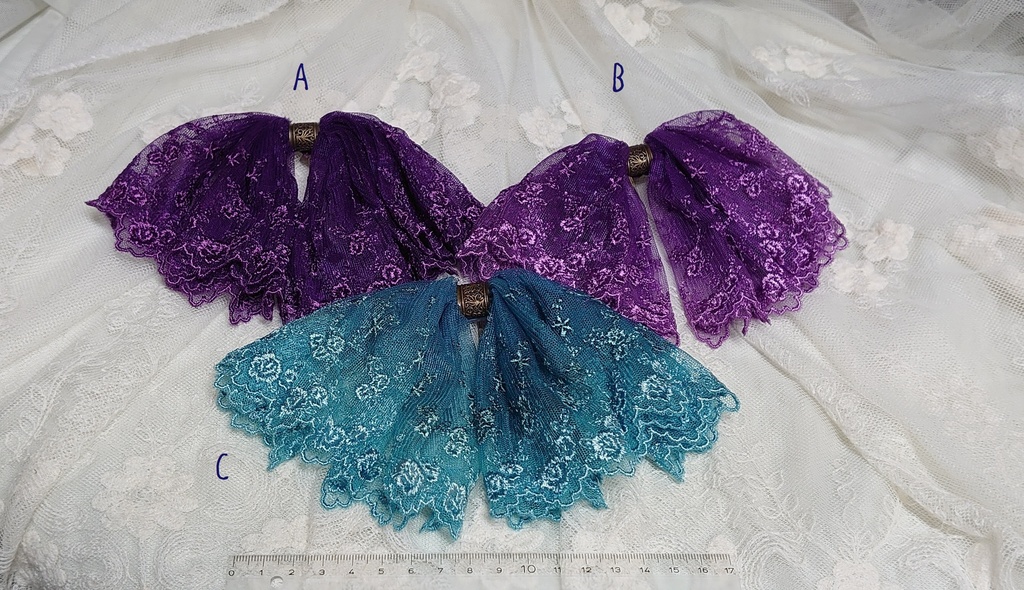 双子姫の手染めレースリボン