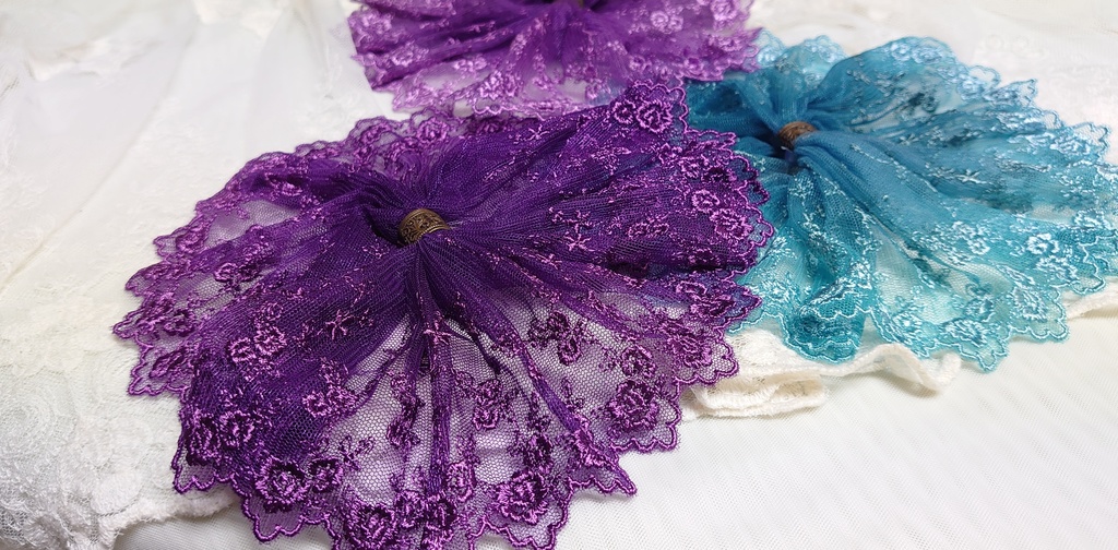 双子姫の手染めレースリボン