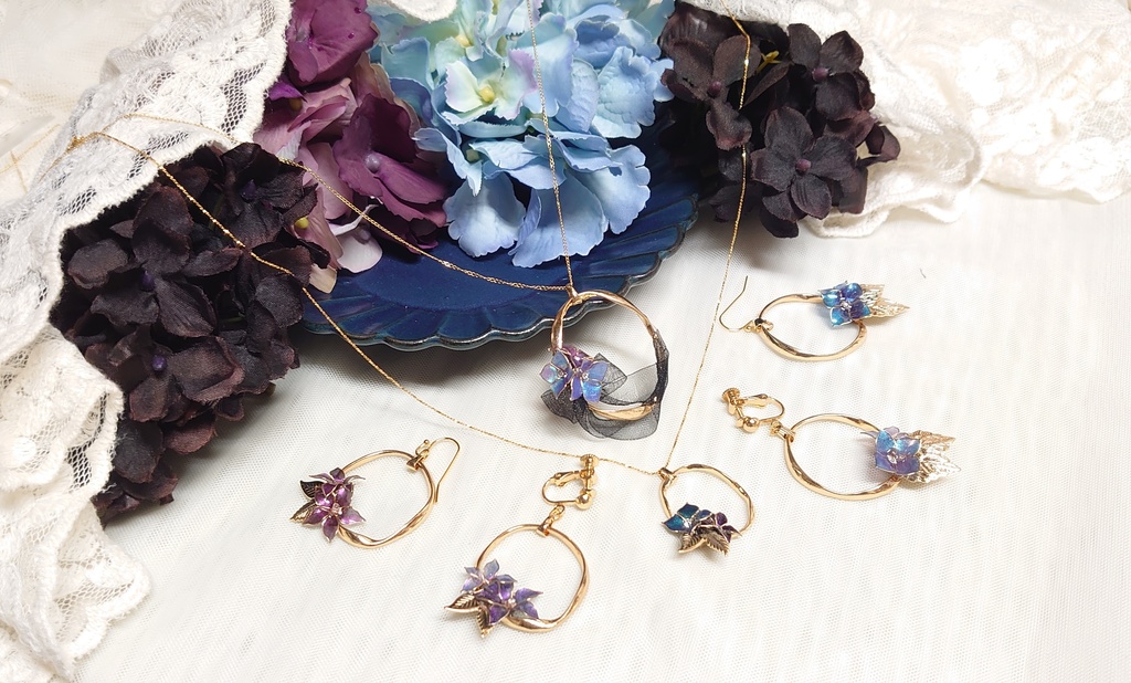 青と紫のブーケ