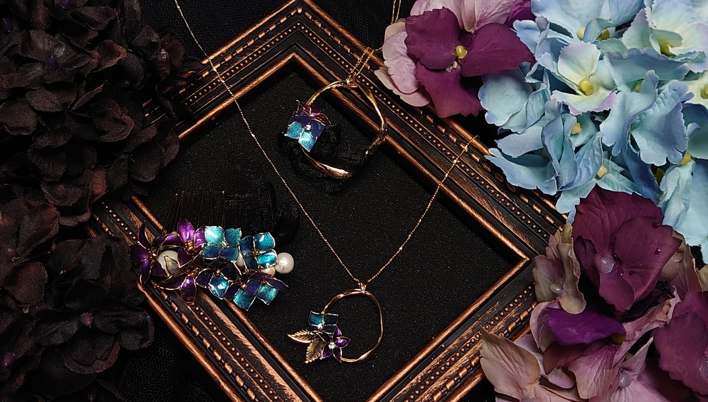 青と紫のブーケ