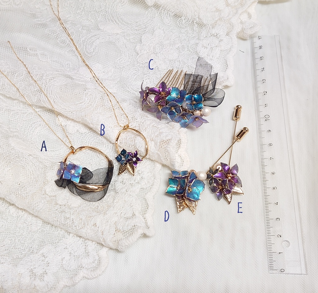 青と紫のブーケ