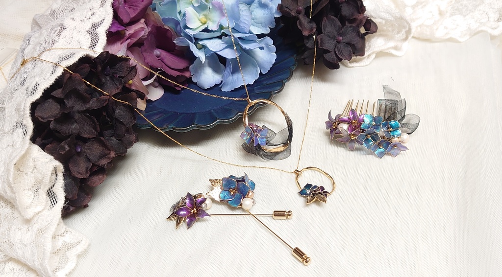 青と紫のブーケ