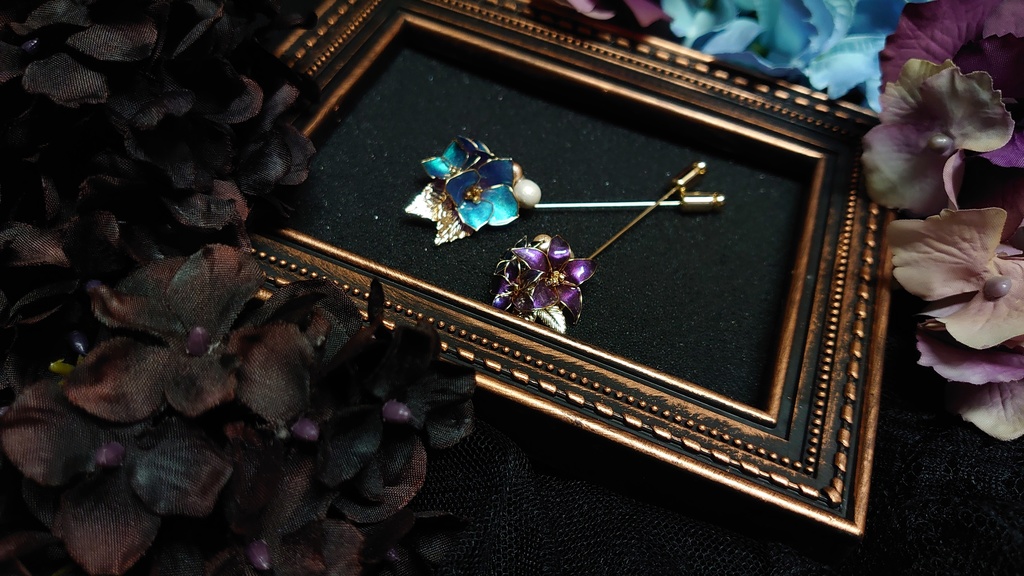 青と紫のブーケ