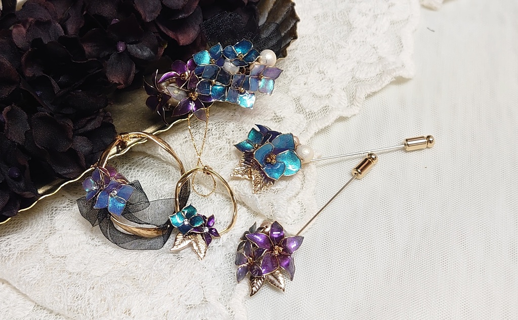 青と紫のブーケ