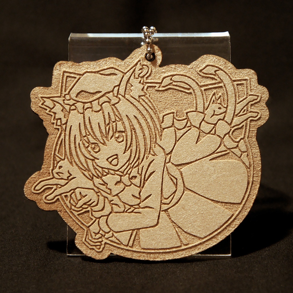 木製キーホルダー 橙