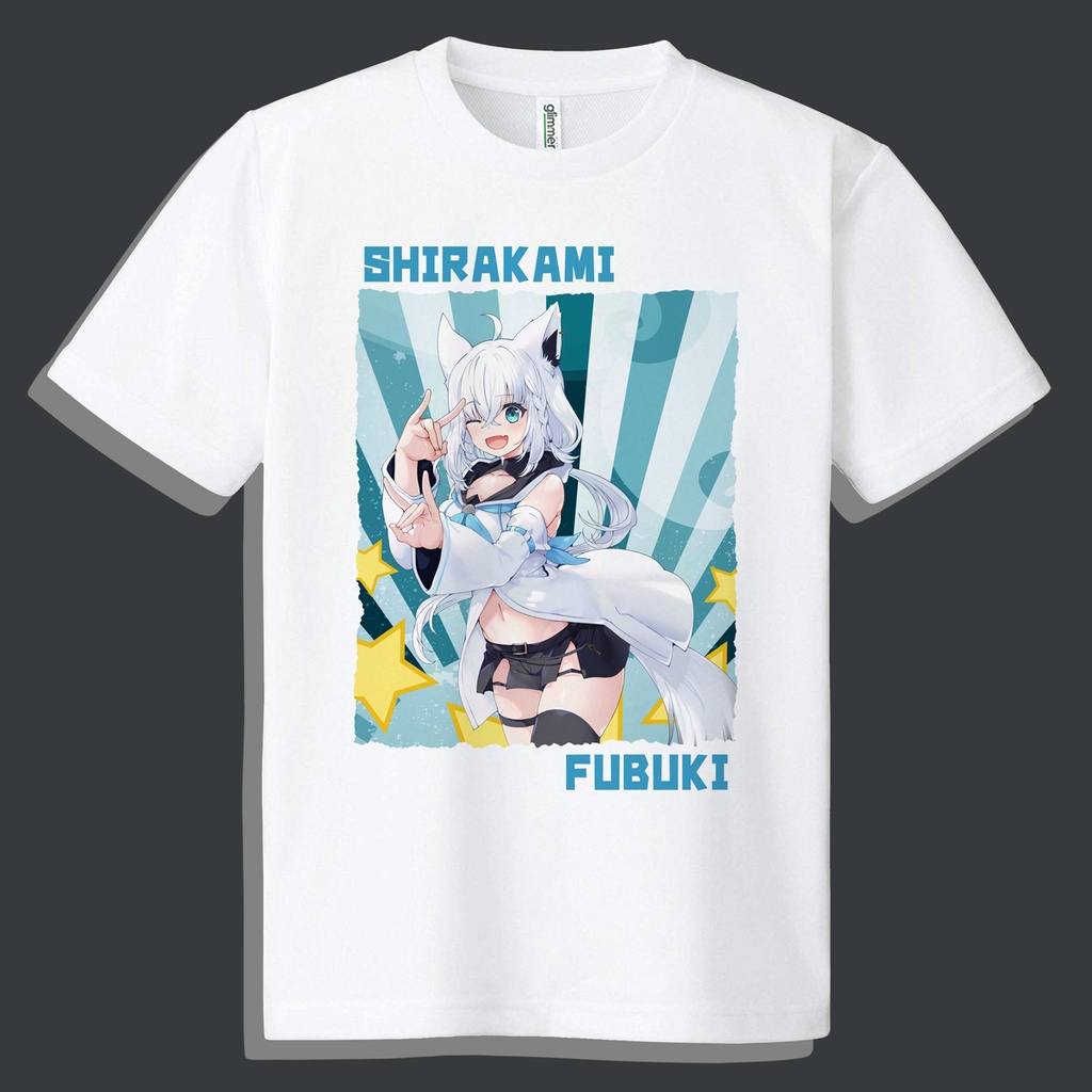 [S～4L] ドライメッシュＴシャツ 白上フブキ