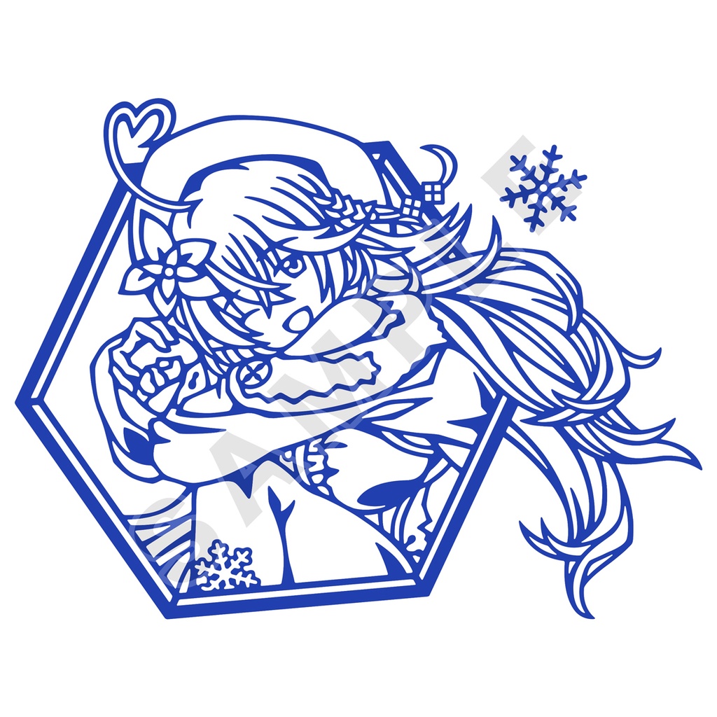 [新色] ステッカー(中) 雪花ラミィ Ver.G【青】
