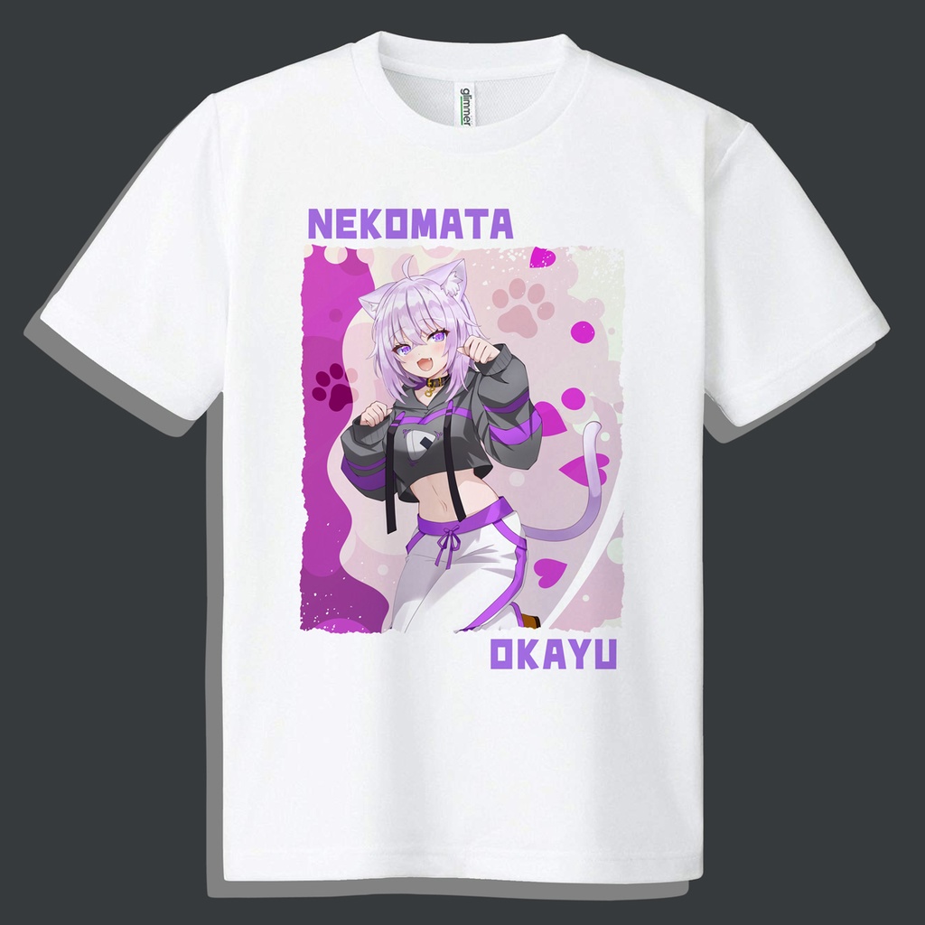 [S～4L] ドライメッシュＴシャツ 猫又おかゆ