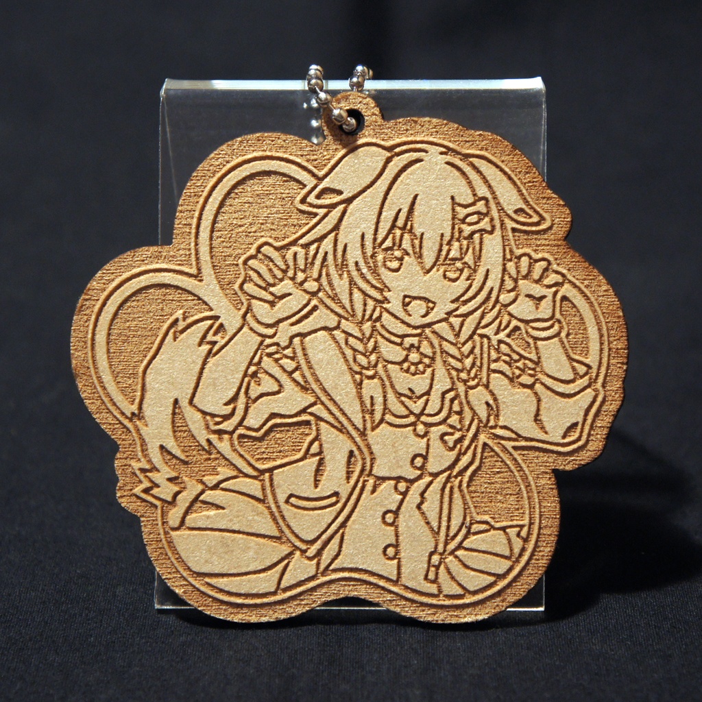 木製キーホルダー 猫又おかゆ