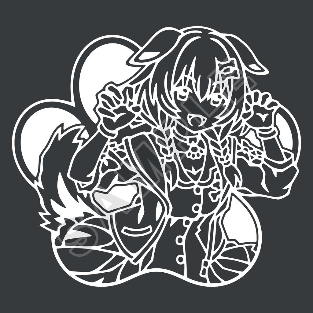 [4色] ステッカー(中) 戌神ころね Ver.G