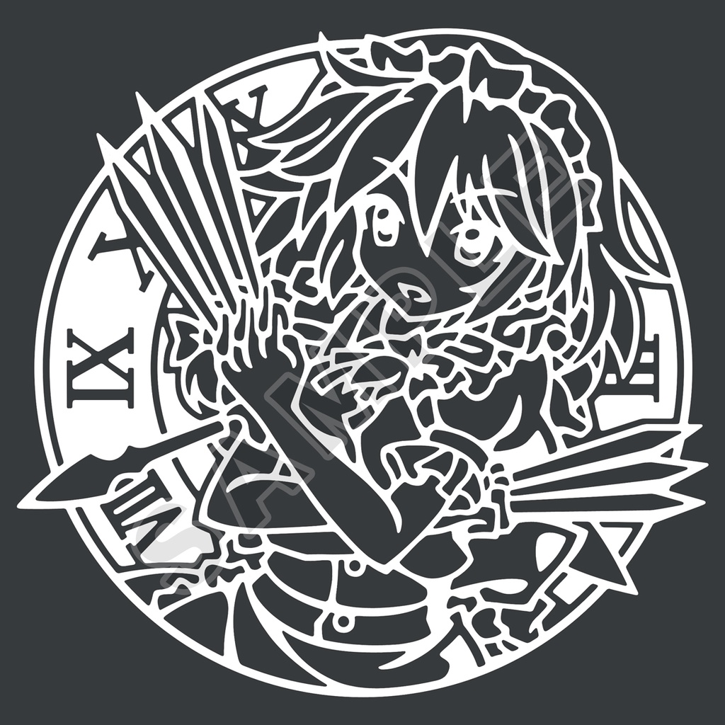 [5色] ステッカー(中) 十六夜咲夜 Ver.G