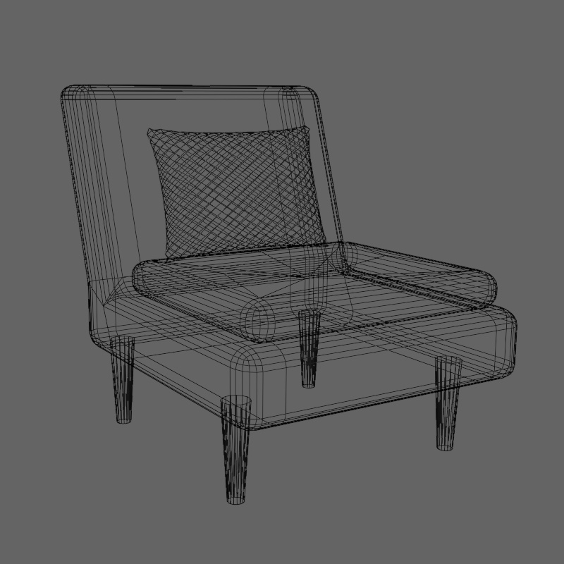 イス(ソファ)3Dモデル 無料/Chair(sofa) 3D model free/Blender fbx