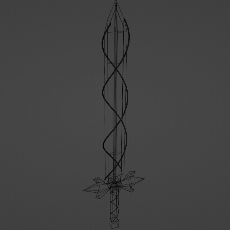 剣 結晶 3Dモデル 無料/Crystal sword 3D model free/Blender fbx