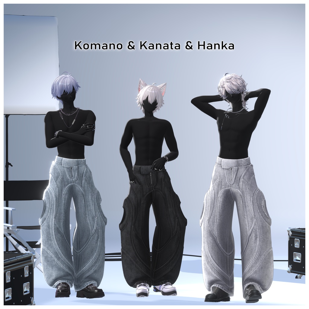 【Y3K pants】 ワイドパンツ3Dモデル