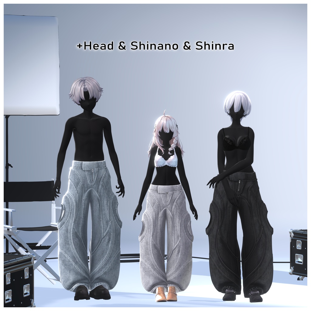 【Y3K pants】 ワイドパンツ3Dモデル