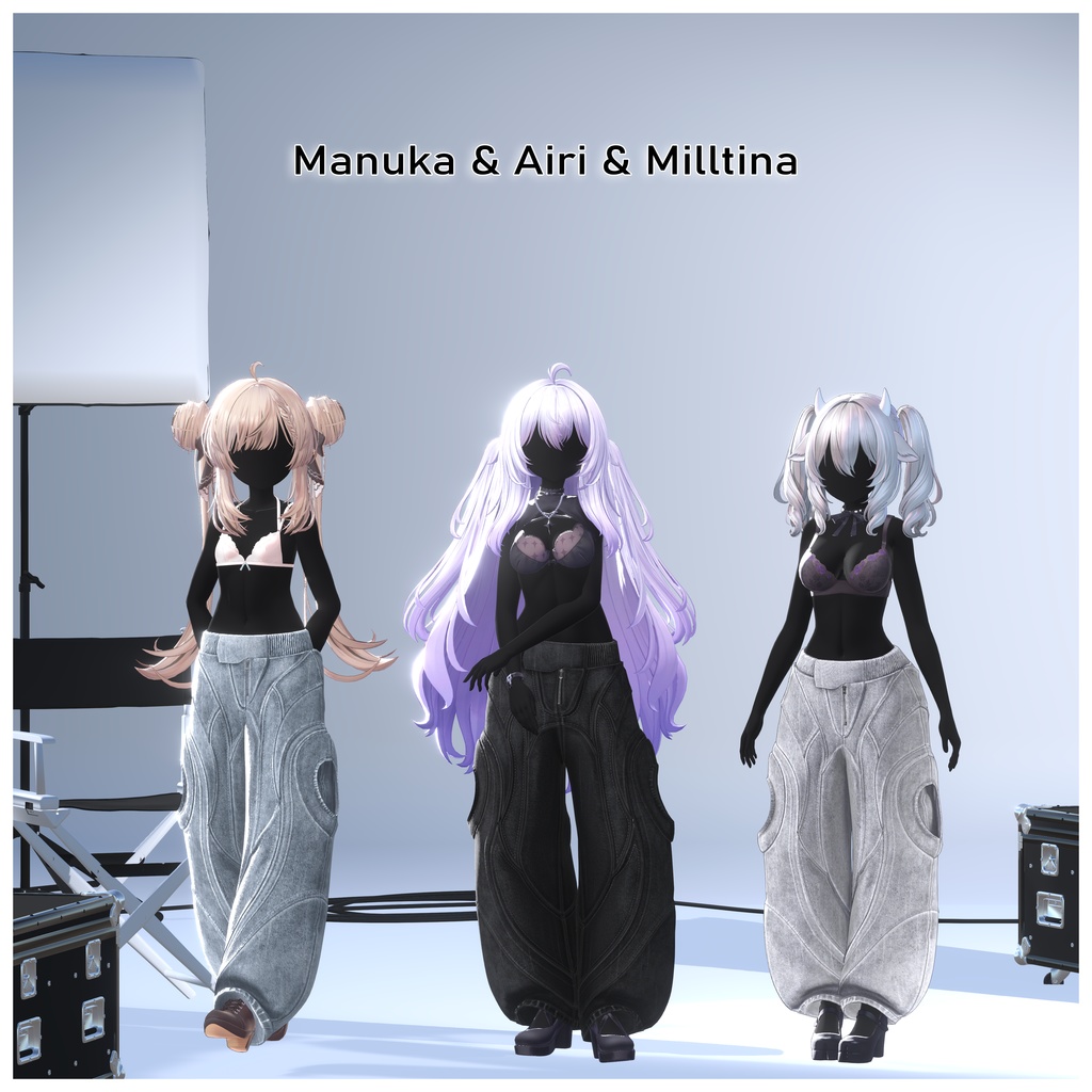 【Y3K pants】 ワイドパンツ3Dモデル