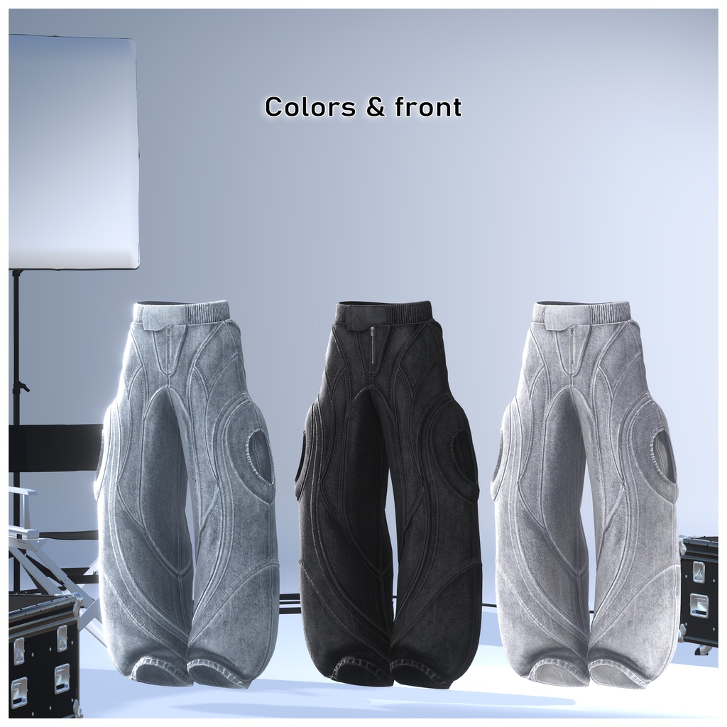 【Y3K pants】 ワイドパンツ3Dモデル
