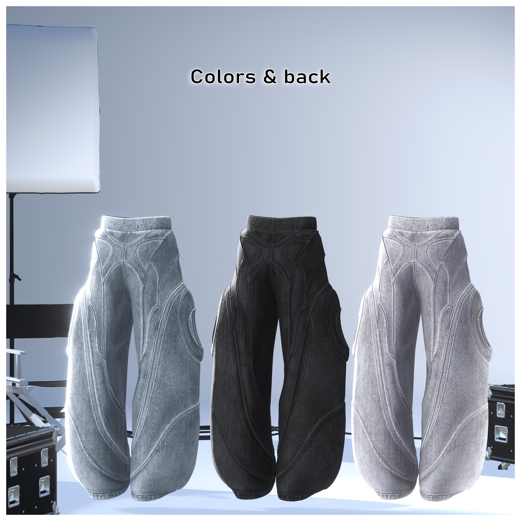 【Y3K pants】 ワイドパンツ3Dモデル