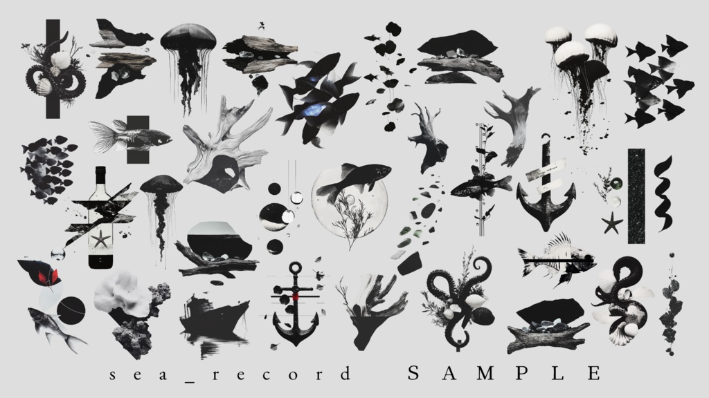 〖無料有/全95種〗素材集║海触記録〖PNG素材〗