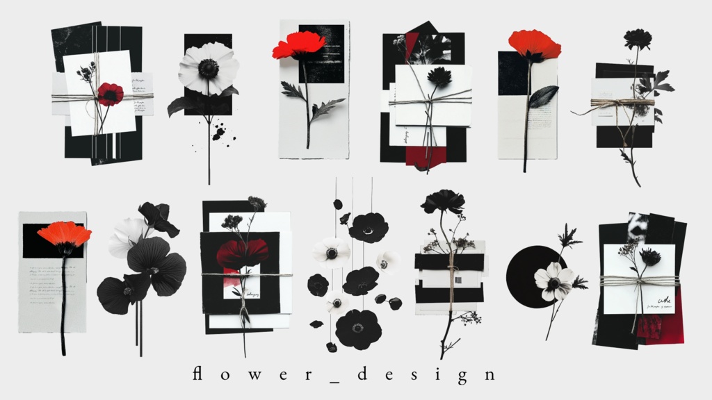 〖無料有/全70種〗素材集║花印綴帖〖PNG素材〗