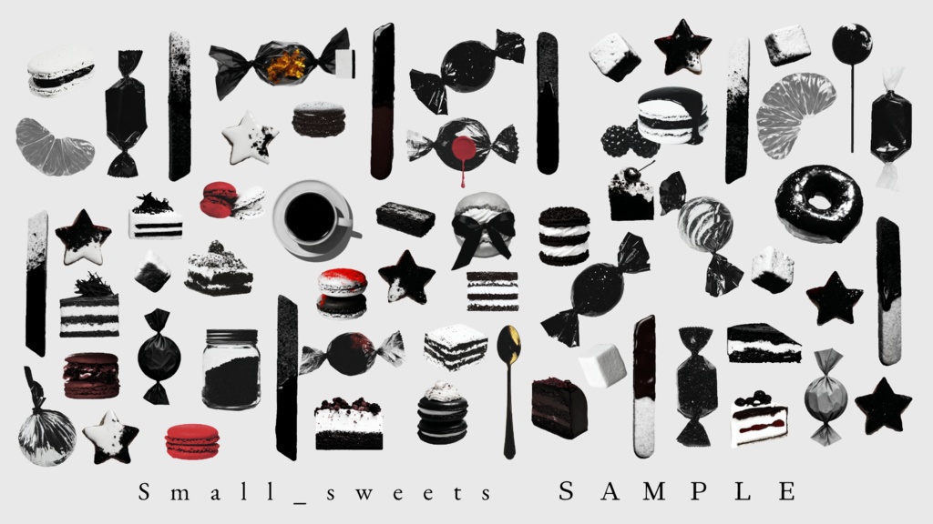 〖無料有/全85種〗素材集║甘色装飾〖PNG素材〗